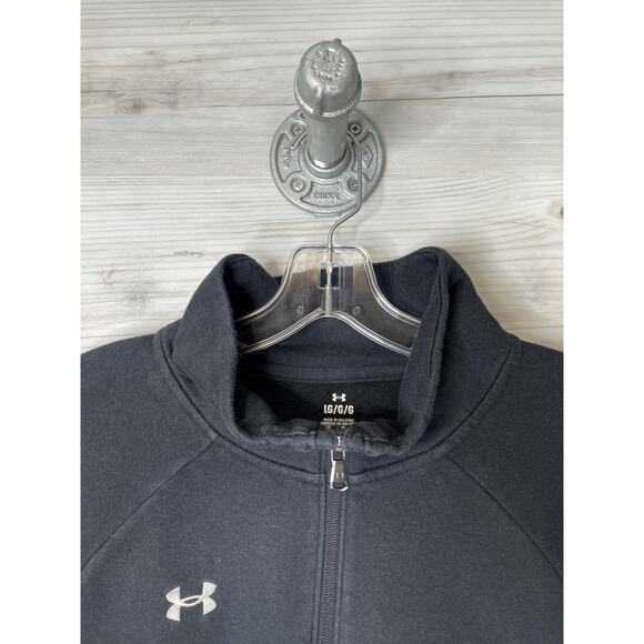 Under Armour Sweatshirt Womens Large Black Half Zip Pullover Rival Fleece - Picture 2 of 11